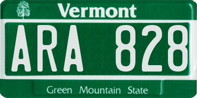 VT license plate ARA828