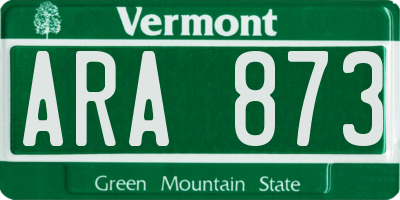 VT license plate ARA873
