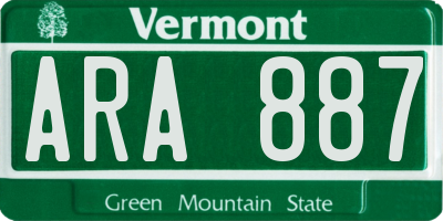 VT license plate ARA887