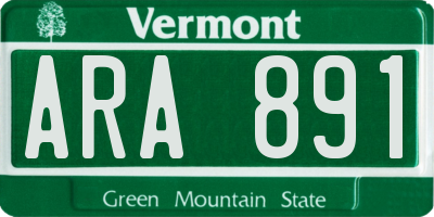 VT license plate ARA891