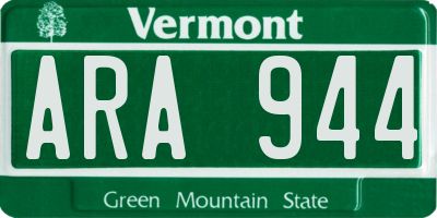 VT license plate ARA944