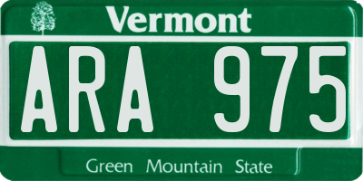 VT license plate ARA975