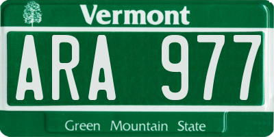 VT license plate ARA977
