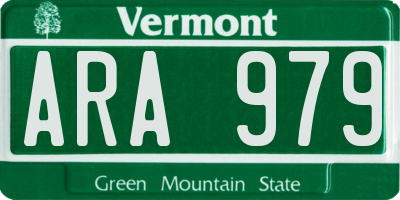 VT license plate ARA979