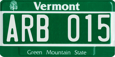 VT license plate ARB015