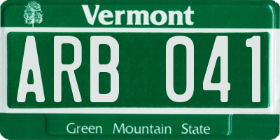 VT license plate ARB041