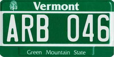 VT license plate ARB046