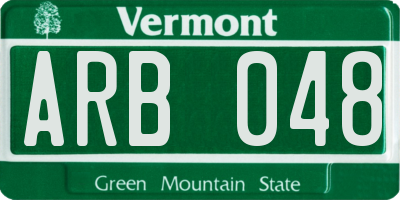 VT license plate ARB048