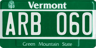 VT license plate ARB060