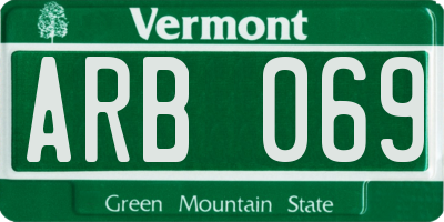 VT license plate ARB069