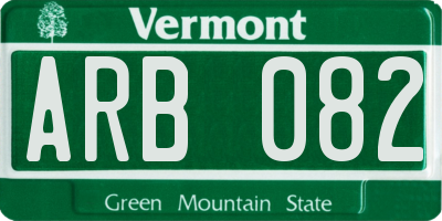 VT license plate ARB082