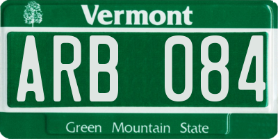 VT license plate ARB084