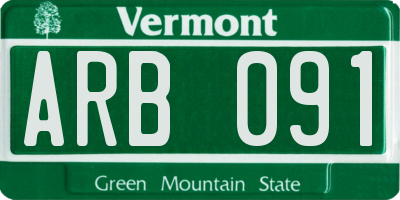 VT license plate ARB091