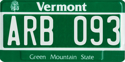 VT license plate ARB093