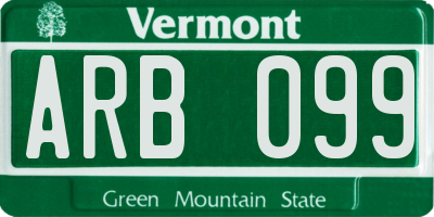 VT license plate ARB099