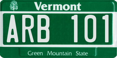 VT license plate ARB101