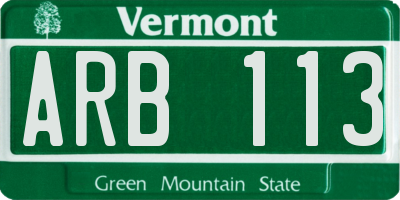 VT license plate ARB113