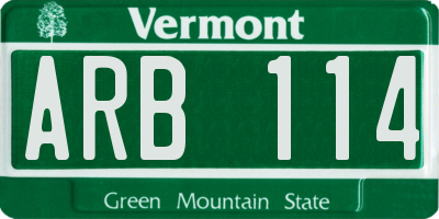 VT license plate ARB114