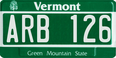 VT license plate ARB126