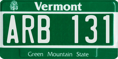 VT license plate ARB131