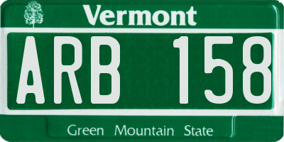 VT license plate ARB158