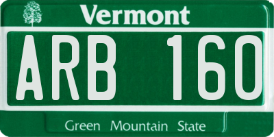 VT license plate ARB160