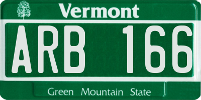 VT license plate ARB166