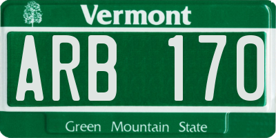 VT license plate ARB170