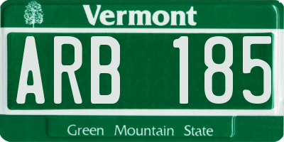VT license plate ARB185
