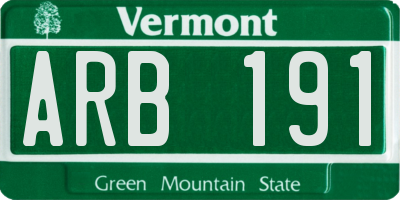 VT license plate ARB191
