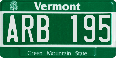 VT license plate ARB195