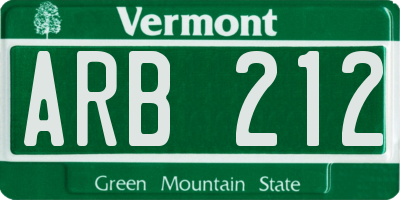 VT license plate ARB212