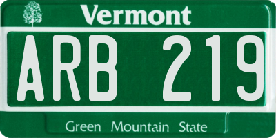 VT license plate ARB219