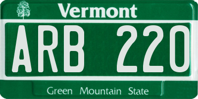 VT license plate ARB220