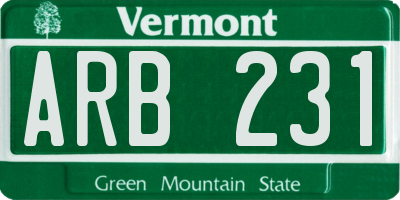 VT license plate ARB231