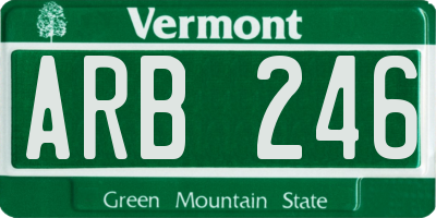 VT license plate ARB246