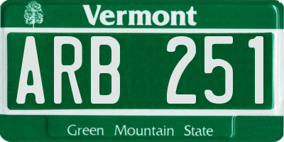 VT license plate ARB251