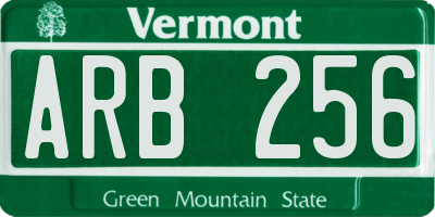 VT license plate ARB256