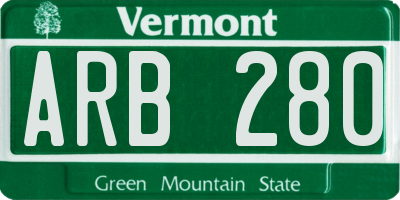 VT license plate ARB280
