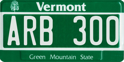 VT license plate ARB300