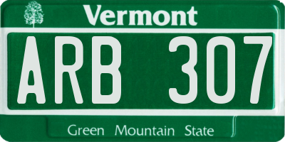 VT license plate ARB307