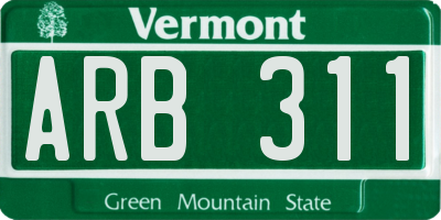 VT license plate ARB311