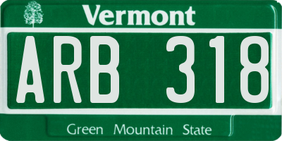 VT license plate ARB318