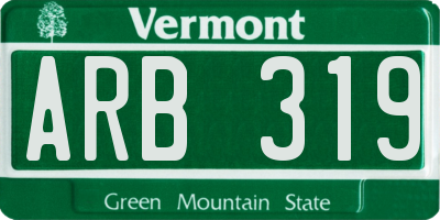 VT license plate ARB319