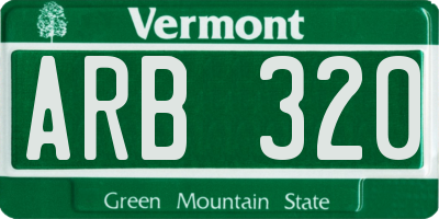 VT license plate ARB320