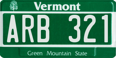 VT license plate ARB321