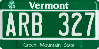 VT license plate ARB327