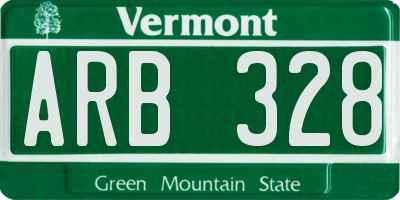 VT license plate ARB328