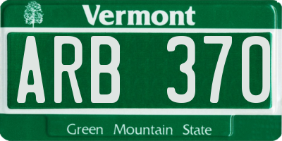 VT license plate ARB370