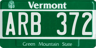 VT license plate ARB372